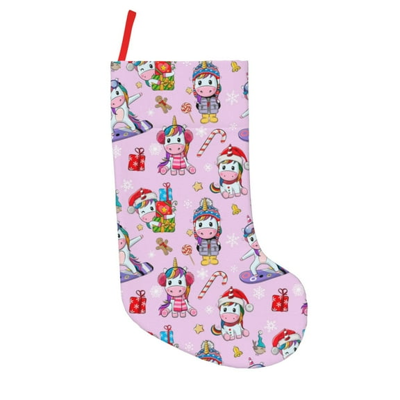 KLL Christmas Unicorns for 18" Christmas Stocking Snowman Xmas Stocking Holiday Christmas Decoration Gifts for Family Kids