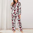 thumbnail image 2 of Balery Rose Flowers Conjunto de Pijama con Estampado para Mujer, Conjunto de Dos Piezas con Manga Larga, Ropa de Dormir Suave con Bolsillos, Pijamas Cómodos-Small, 2 of 7