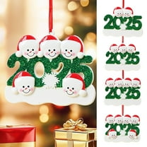 Dserfhy Personalized Christmas Ornaments 2025 Custom Family of 2/3/4/5/6 Snowman Ornaments for Xmas Tree Decor
