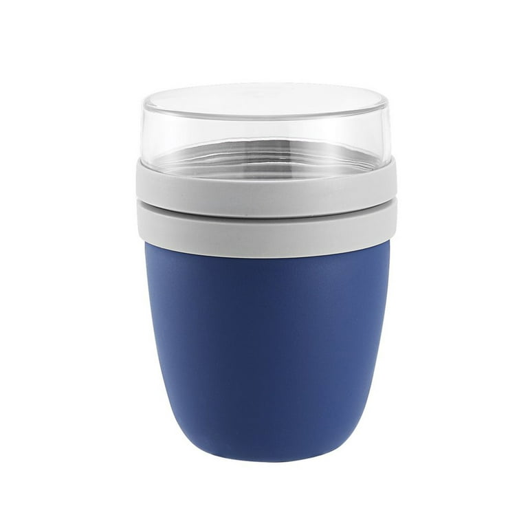 Cereal On the Go Cups Breakfast Drink Cups Portable Yogurt and Cereal To-Go  Container Cup (Blue)