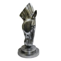 DECORVOID Elegant 18" Metal Horse Head Sculpture – Handcrafted Equestrian Art Statue on Sturdy Base – Luxury Tabletop Decor for Home, Office, Desk, or Shelf Display