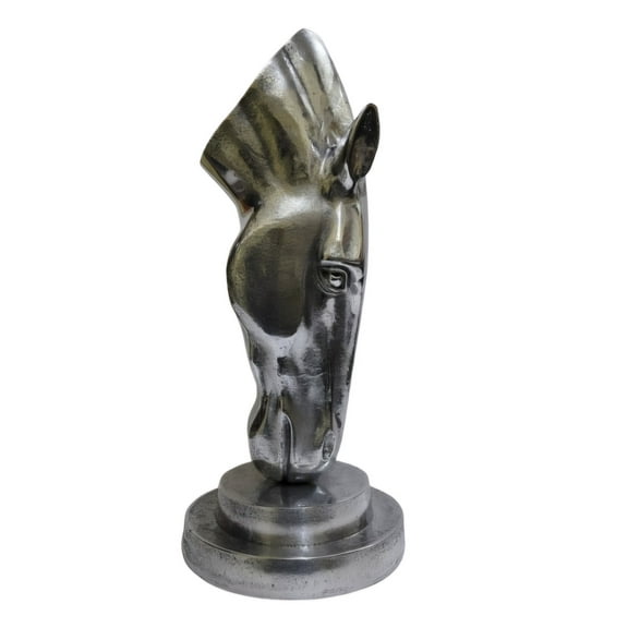 DECORVOID Elegant 18" Metal Horse Head Sculpture – Handcrafted Equestrian Art Statue on Sturdy Base – Luxury Tabletop Decor for Home, Office, Desk, or Shelf Display
