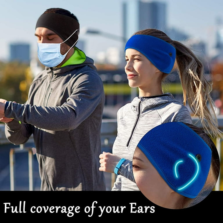 4 Pieces Fleece Ear Warmers Headband Ear Covers Sweatband Sport Headband Earmuffs Winter Headband Ear Muffs with Button for Men and Women Yoga Cycling Skiing Running Sport Outdoor Walmart