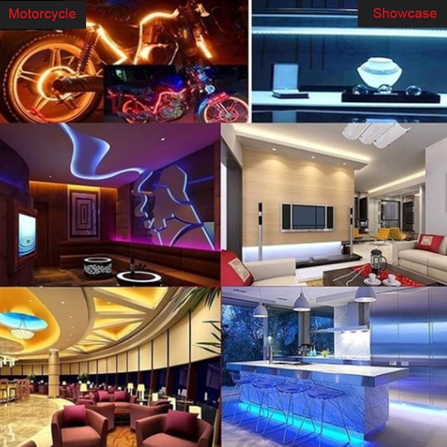 Barra de luz que cambia de color RGB con tira LED flexible de 5/10/20M con control remoto IR