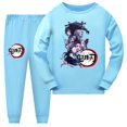 thumbnail image 1 of Conjunto de pijamas de dibujos animados para niños y niñas, ropa de dormir informal de manga larga, con diseño de Demon Slayer, para primavera, 1 of 4