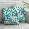 thumbnail image 3 of Orinice Linen Throw Pillow Cover Beige Azure Starfish Dot Blue Back Painting Home Decor Pillowcase  Cushion Cover for Sofa Couch Bed and Car White, 3 of 5