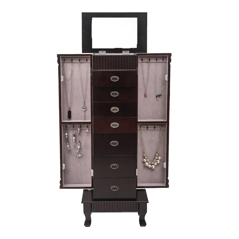 Zimtown Large Standing Jewelry Armoire Storage Chest with 7 Drawers
