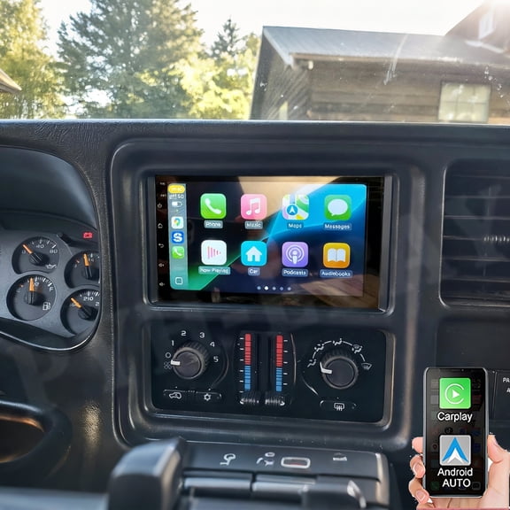 Gsuatey Car Radio Stereo for Chevrolet Silverado 1500HD 2500HD 2003-2006, 7 inch 1080P Touch Screen Car Stereo with Wireless CarPlay Andriod Auto Bluetooth GPS HiFi SWC WiFi Backup Camera