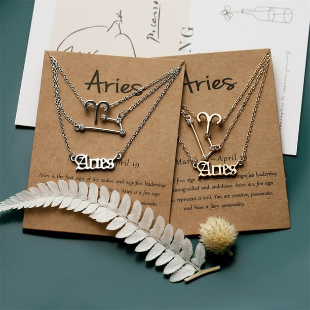 Ensemble bijoux fantaisie collier signe du zodiaque avec 3 pendentifs pour  fille de 12 ans • Petites Pirates