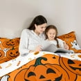 thumbnail image 5 of Manfei Spooky Pumpkin Bedding Queen Comforter Set, Gothic Ghost Down Comforter, Horror Halloween Reversible Duvet Insert, Ultra Soft Bedroom Decoration, 3pcs, 5 of 8