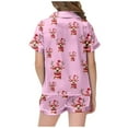 thumbnail image 3 of TZEWGL Night Suit For Baby Satin Silk Short Sleeves Button Down Top Classic Shorts With 2 Piece Set Features Pjs For Kids size 4-5T, 3 of 5
