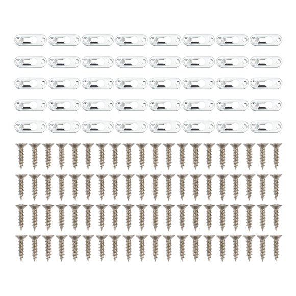50Pcs Picture Frame Keyhole Hanger Hooks with Screws for Mirrors Shelf Artworks