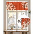 thumbnail image 7 of Rod Pocket Window Valances Classic Ocean Beige Coral on Orange Short Kitchen Curtains Abstract Marine Window Treatment Drapes for Bedroom Bathroom Living Room 42x18In,1 Panel, 7 of 7