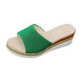thumbnail image 6 of Platform Espadrilles for Women Peep Toe Wedge Sandals Slip on Summer Slides Nonslip Beach Dress Shoes Green Size 8, 6 of 7