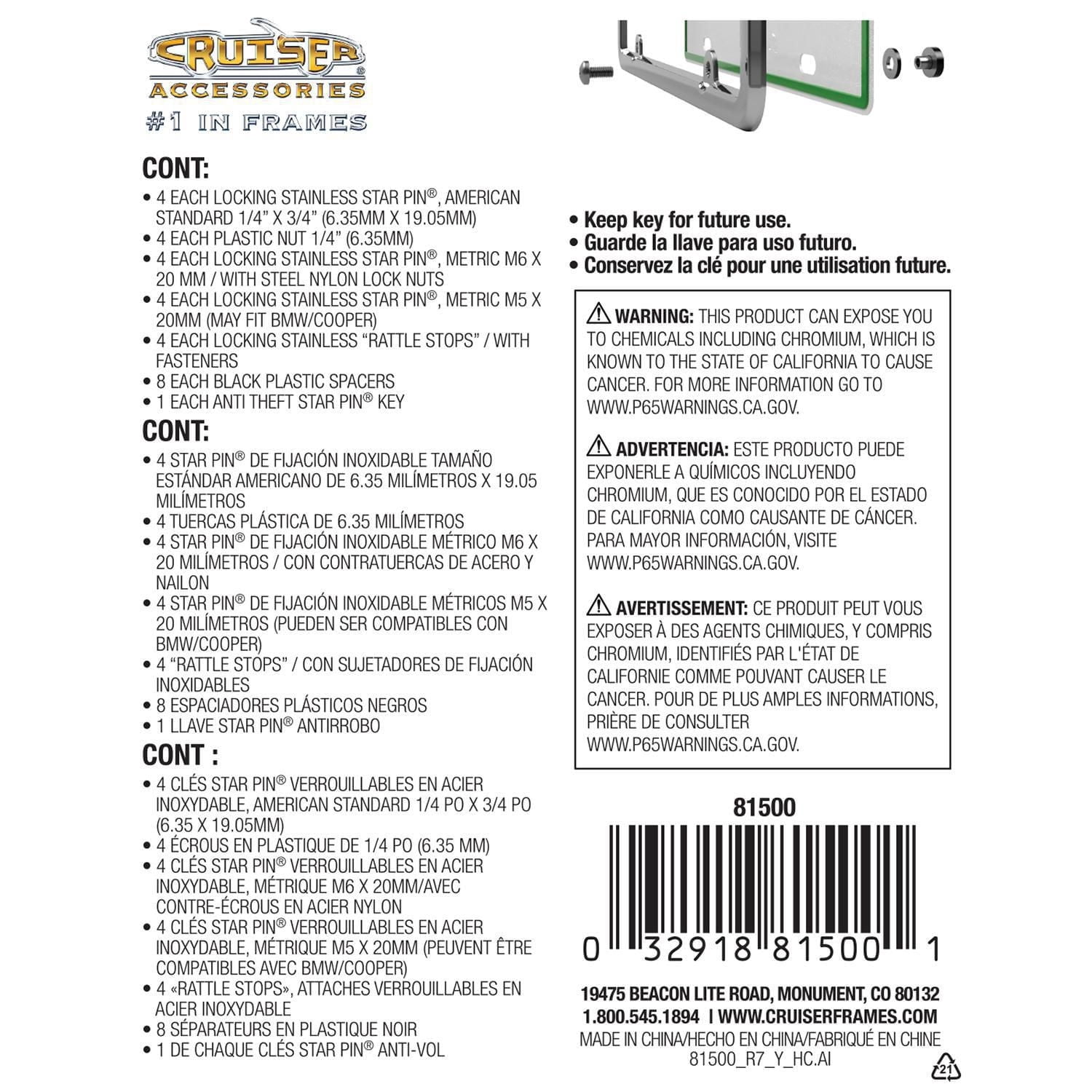 Cruiser Accessories Locking Fasteners, Ultimate Kit Star Pin