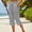 Gray, variant on Womens Capri Pants Loung House Pants Women's Linen Loose Pants Button Elastic Waist Casual Straight Tube Pants Capris Gray XXXXL