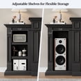 thumbnail image 6 of Holliwill 80" Electric Fireplace with Mantel, Modern Farmhouse TV Stand for TVs up to 90" with 30" Insert Heater, Black, 6 of 8