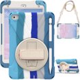 thumbnail image 3 of XYX Case for iPad Mini 5/4 Generation 7.9 inch with 360 Degree Rotating, Hand Strap, Shoulder Strap, Colourful Blue, 3 of 7