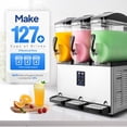 thumbnail image 3 of ROVSUN 12 Gallon/45L Slushie Machine Commercial Slushy Machine, 15L X 3 Tanks Frozen Drink Machine Margarita Machine Efficient Cooling Stainless Steel for Home Restaurant Bar Party Cafes 110V/60HZ, 3 of 8