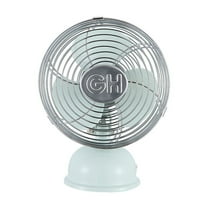 Good Housekeeping 5" Oscillating Desk Fan 1-Speed Green/Silver (92513)
