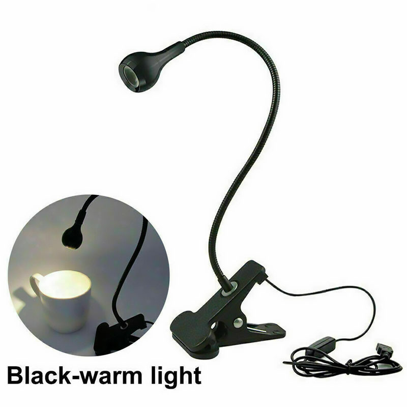 Stamens LED Clamp Desk Lamp Flexible USB Clip on Lightweight Reading