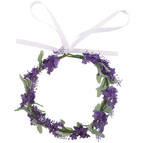 Luxshiny Lavender Floral Crown Floral Headpiece Cloth Purple 1Pcs for Women Weddings Festivals