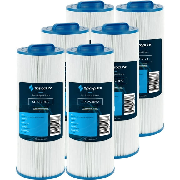 SpiroPure Replacement for Cal Spa FIL50-5D13H15FCT FIL11100208 Pleatco PWW50L Unicel 4CH-949 Filbur FC-0172 Waterway 817-4050 Baleen AK-90091 Hot Tub Spa Pool Filter Replacement Cartridge (Case of 6)