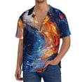 thumbnail image 2 of Picia Galactic Dog Swirls Art Men's Linen Shirts Short Sleeve Cuban Beach Shirts Casual Shirts Button Down Shirt for Men Beach Summer Wedding Shirt-XX-Large, 2 of 7