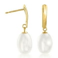 thumbnail image 3 of Ross-Simons 8.5-9mm Cultured Pearl Drop Earrings in 14kt Yellow Gold, Women's, Adult, 3 of 7