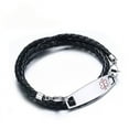 thumbnail image 3 of Wollet Medical Alert Bracelets for Women Men with Rolo Leather Rope, 8inches(20cm), 3 of 10