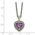thumbnail image 2 of Sterling Silver w/14k Amethyst Heart Necklace, 2 of 2