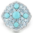 thumbnail image 3 of HauteFacets QR18720TQBT-SSR-7 6.18 Carat Genuine Turquoise & Blue Topaz 0.925 Sterling Silver Ring, 3 of 3