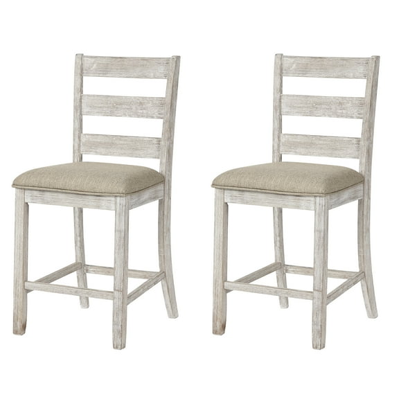 Signature Design by Ashley Rokane Upholstered 24.75" Counter Height Bar Stool, Set of 2, Brown