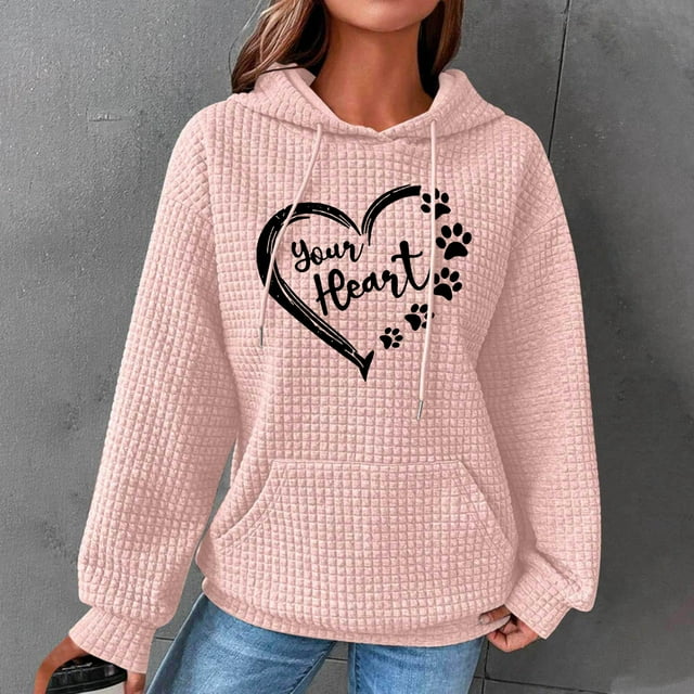 Women Print Round-Neck Long Sleeve Loosen Single Sweatshirt Tops Pullover Blouse
