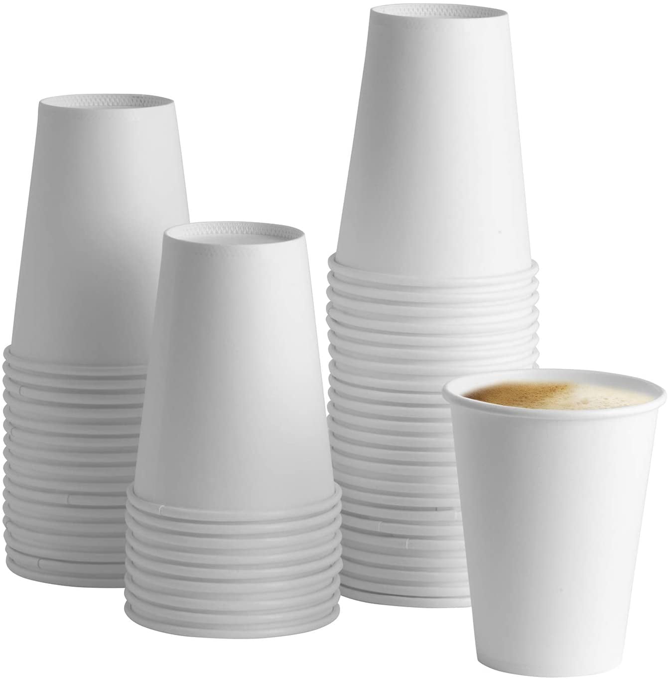 100 Pack 12 Oz Eco Friendly Poly Paper Disposable Hot Tea Coffee Cups No Lids 