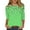 Green, variant on Women's Floral Print 3/4 Sleeve Casual Top Lightweight Summer Blouse with Round Neck, Pink