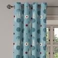 thumbnail image 3 of Ambesonne Grommet Curtain, , 50"x63", Cadet Blue and Burgundy, 3 of 5