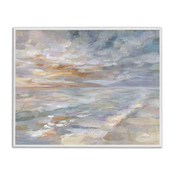 Stupell Industries Contemporary Impressionist Horizon Sky Landscape White Framed Giclee Art, 20 x 16, by Danhui Nai