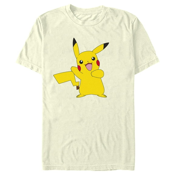 Men's Pokemon Pikachu Happy Dance Graphic Tee Beige Small