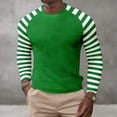 thumbnail image 2 of Mens Striped Long Sleeve Crew Neck T Shirt Casual Basic Top Tee Shirt Clothes, 2 of 4