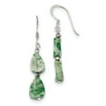 thumbnail image 1 of Beautiful Sterling Silver Hematite/Tree Agate Leaves Shepherd Hook Earrings, 1 of 2