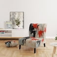 thumbnail image 2 of Designart "modern Duality II" Orange Abstract Collages Upholstered Accent Chair - Modern Arm Chair For Bedroom, 2 of 7