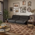 thumbnail image 3 of Lacoo 65"W Convertible Futon Sofa Bed with Five-level Adjustable Armrests,Fabric Black, 3 of 7