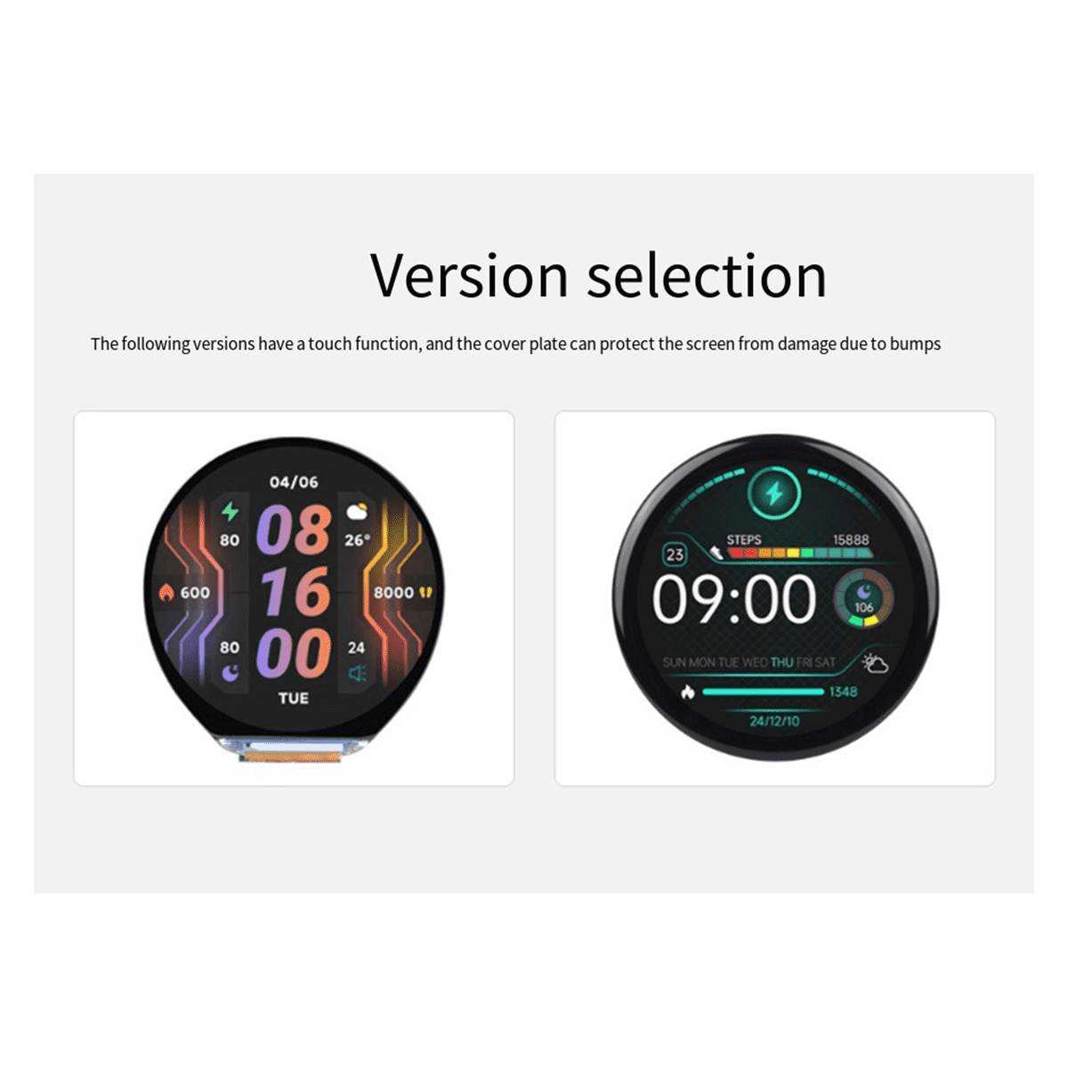 ESP32 S3 Development Board 1.46inch Round LCD 1.46inch Display 412x412 QMI8658 Sensor/MIC/SD/MP3 Audio with Cover Panel