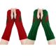 thumbnail image 1 of Guantes de invierno sin dedos - Guantes calentadores de brazos para mujer Guantes de muñeca de punto de ganchillo Guantes con orificio para el pulgar Guantes de tejido cálido de medio punto (verde+roj, 1 of 5
