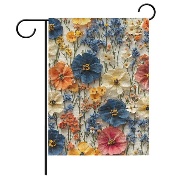 Ryvnso Colorful Flower Pattern Garden Flag 12x18 Inch Double Sided Seasonal Yard Decoration