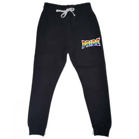 Men's Rainbow Dripping Pride KT T8 Black Fleece Gym Jogger Sweatpants 2X-Large Black