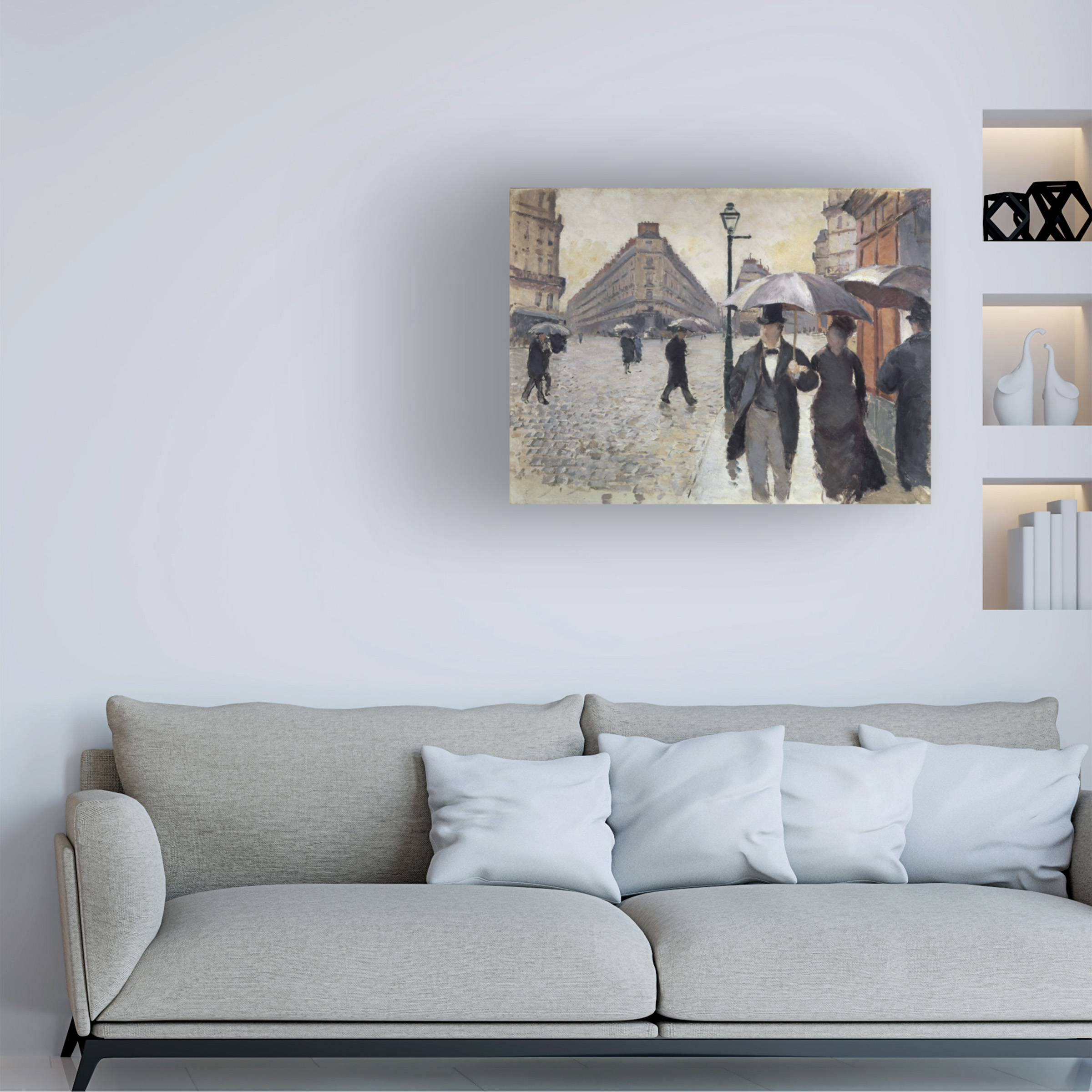 Gustave Caillebotte 'Rainy Day in Paris' Canvas Art