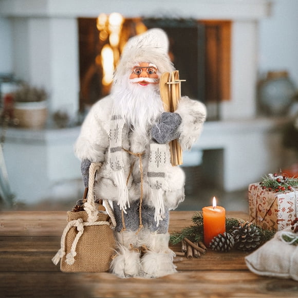 Danhjin Plush Doll Santa Claus Figurines 18inch Christmas Standing Santa Claus Doll Xmas Santa Claus Statue for Christmas Window Display Scene Home Desktop Decoration Xmas Christmas Decorations