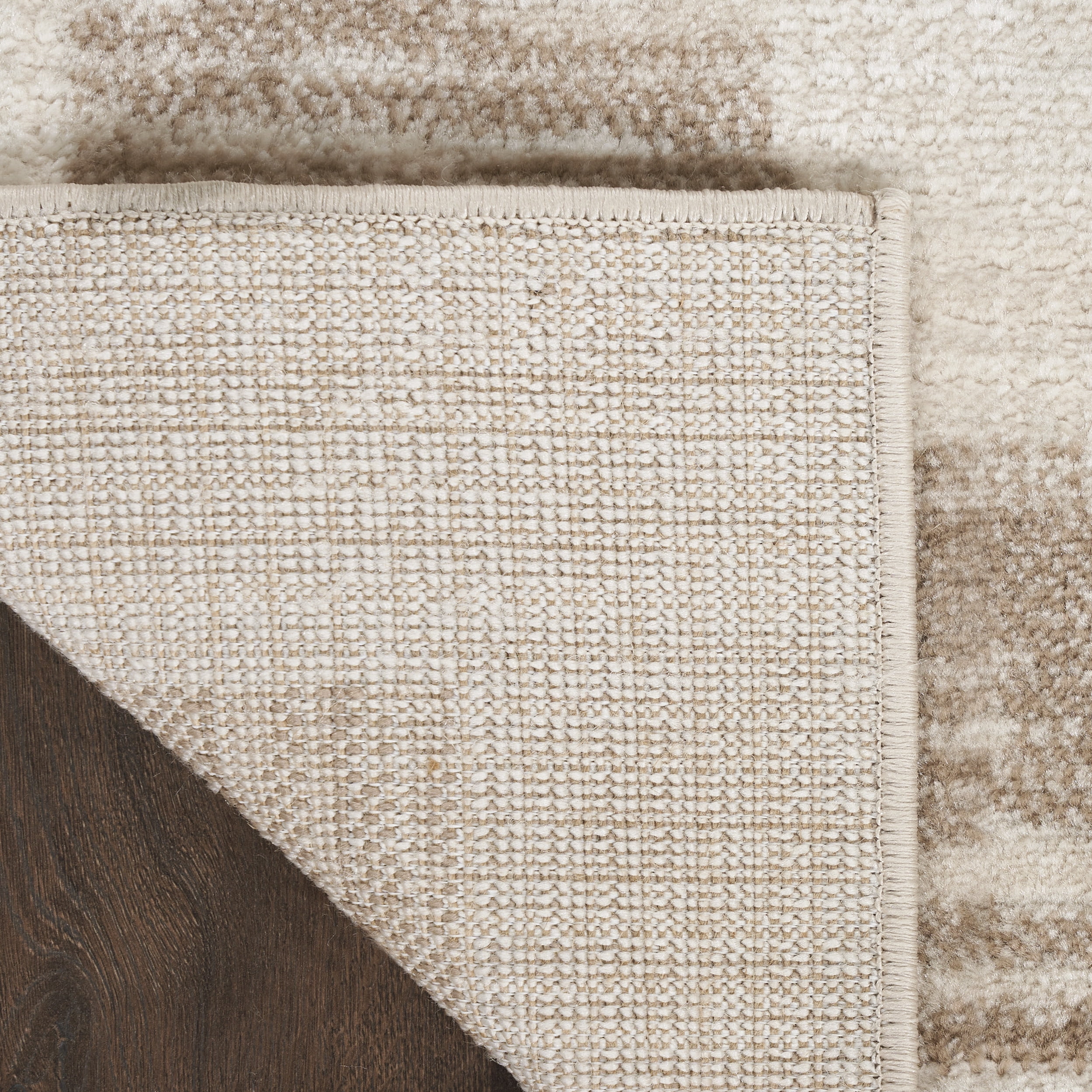 Nourison Serenity Home Geometric Mocha Ivory 2'2" x 7'6 Area Rug (2x8)